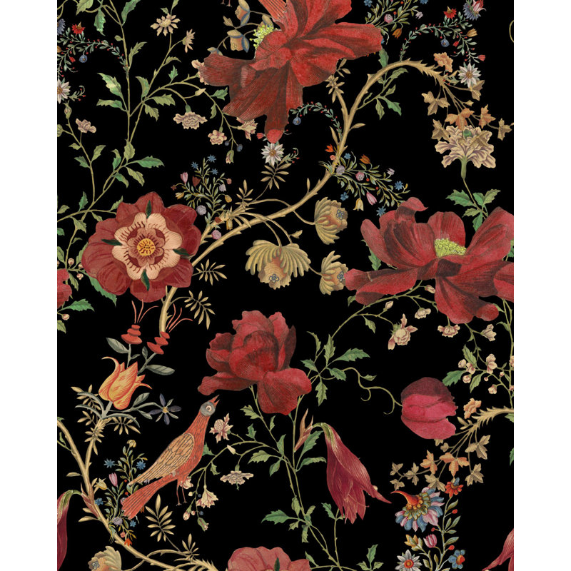 Transylvanian Roots Wallpaper Roll, Green/Red/Black