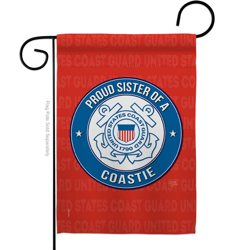 Drapeau de maison en polyester Proud Sister Coastie, H 18,5 po x l 13 po