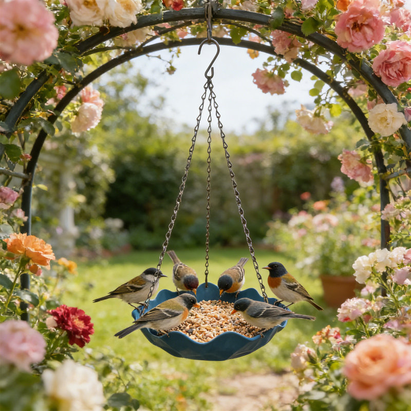 Mangeoire d'oiseaux en plastique pour jardin, Blue