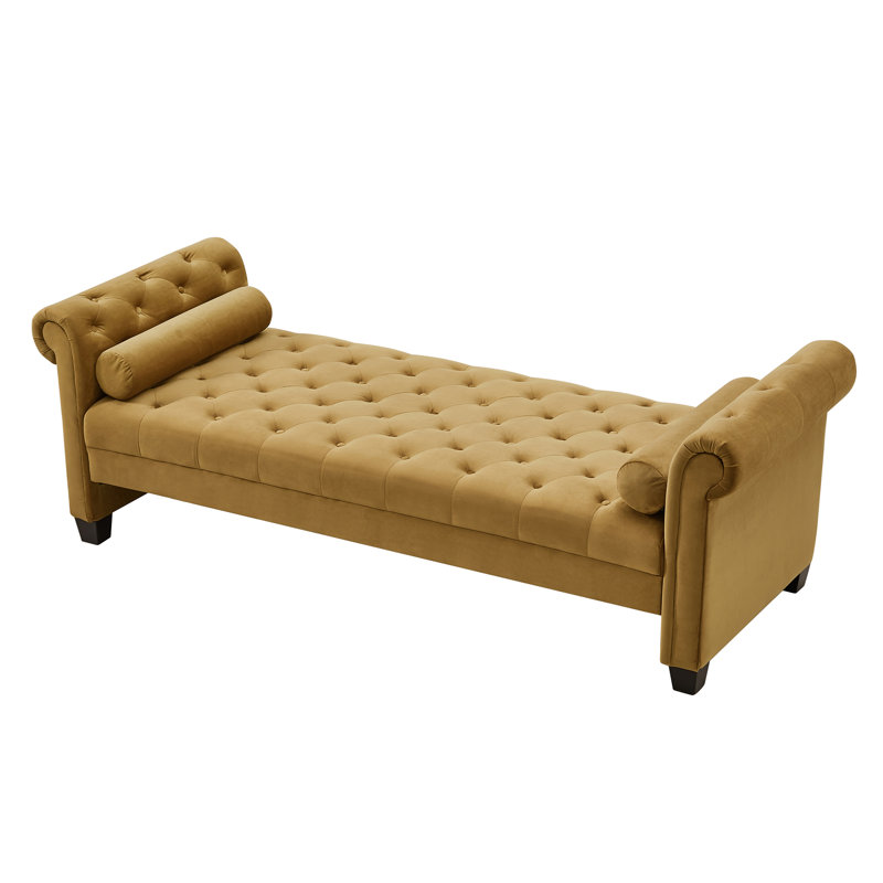 Banc recouverts de tissu d'ameublement, Brun