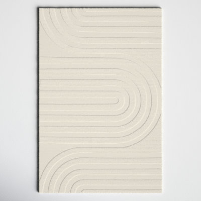Kell Solid Color Hand Loomed Wool Area Rug in Cream