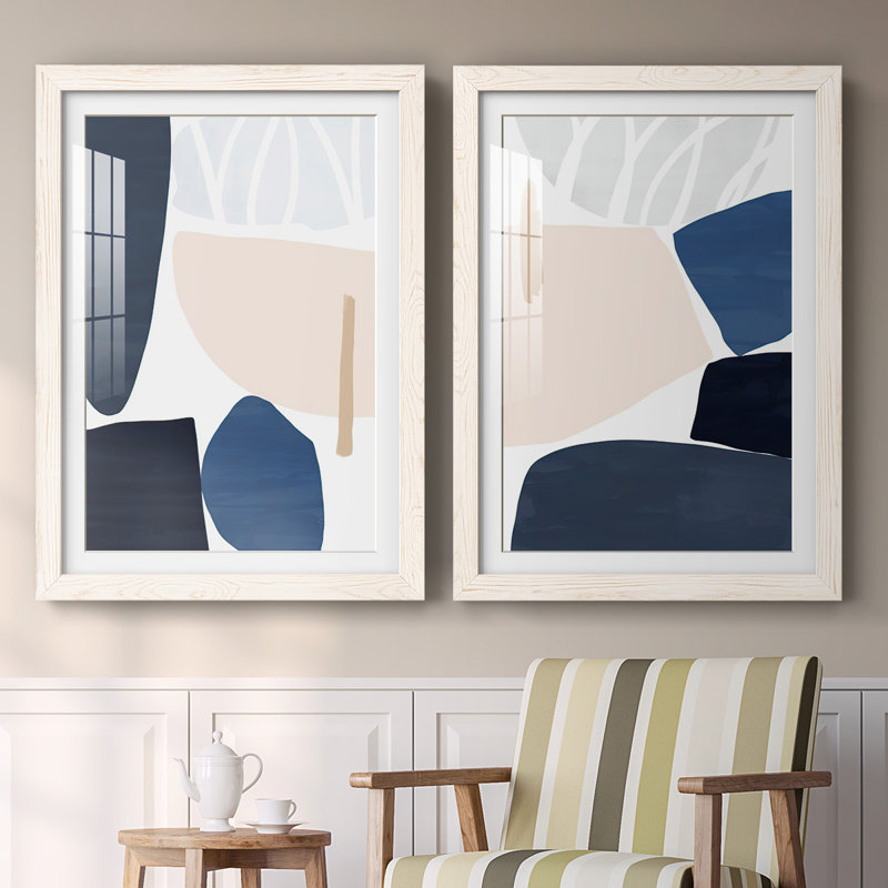Denim and Sand I-Premium, reproduction encadrée prête à être accrochée, Blanc, H 27,5 po x l 75 po x P 1,5 po