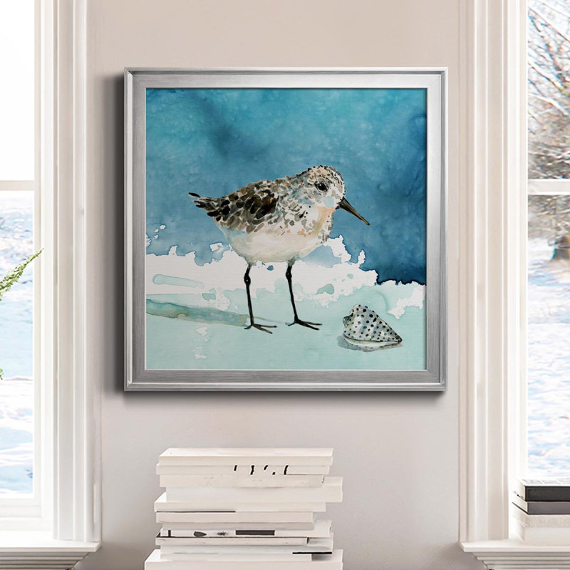 Delray Sandpiper I - reproduction d'art sur toile, Argent, H 30,5 po x l 30,5 po x P 1,5 po