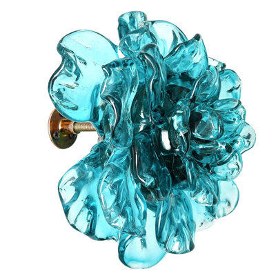 Teal Glass Flower Wall Art
