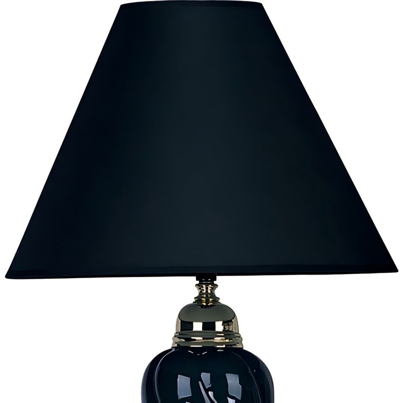 Lampe de table en céramique en forme d'urne avec finition noire (ampoule non incluse)
