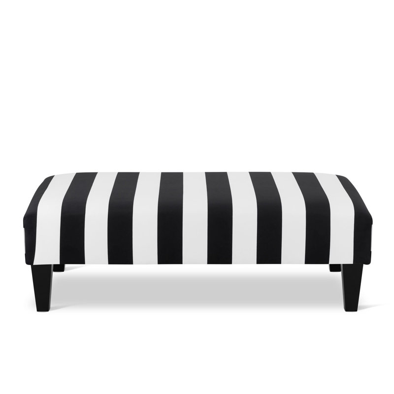Irtu 60cm Wide Velvet Rectangle Striped Cocktail Ottoman