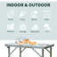Table de camping pliante 23 po avec hauteur réglable - portable léger pour différentes occasions de camping, pique-nique, garage gris + argent réglable