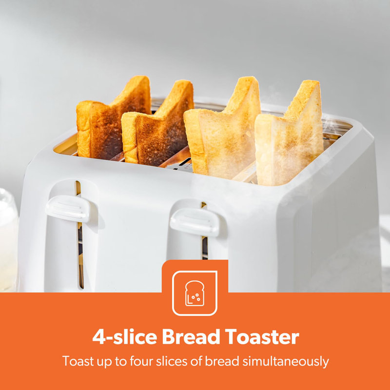 GEEPAS 1.5L Filter Coffee Machine & 4 Slice Toaster Combo Set | 800W Coffee Maker for Instant Coffee Espresso Macchiato & More | 1400W Toaster For Thin Small Bread Slice 6 Browning Levels