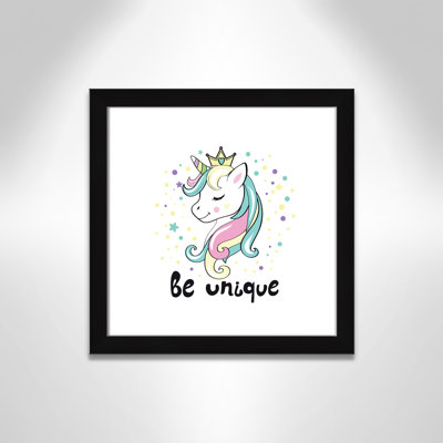 «Be Unique», impression sur papier licorne