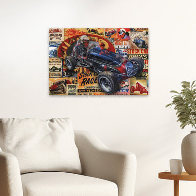 Vintage Stock Car Racing I - Vintage Vintage Racing Stock Car Retro Auto Racing Art
