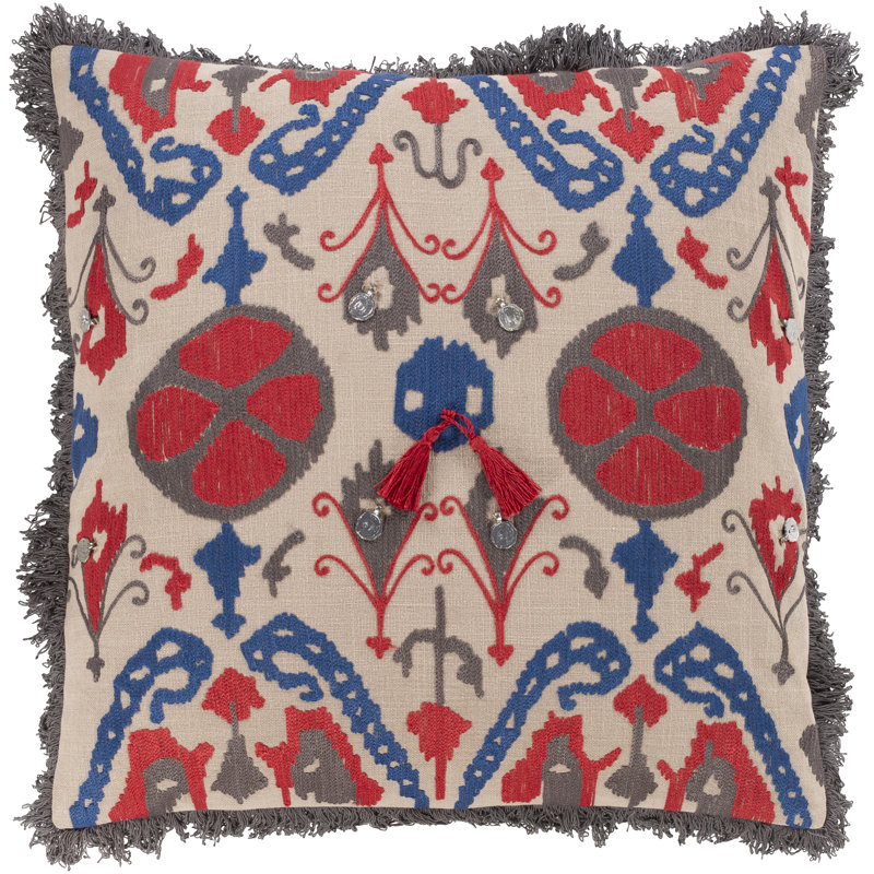 Walai Cotton Throw Pillow, 18" x 18", Down