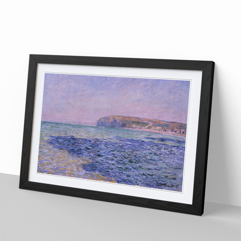 The Cliffs at Pourville by Claude Monet - Picture Frame Painting, 36cm H x 48cm W x 2cm D, Black Framed