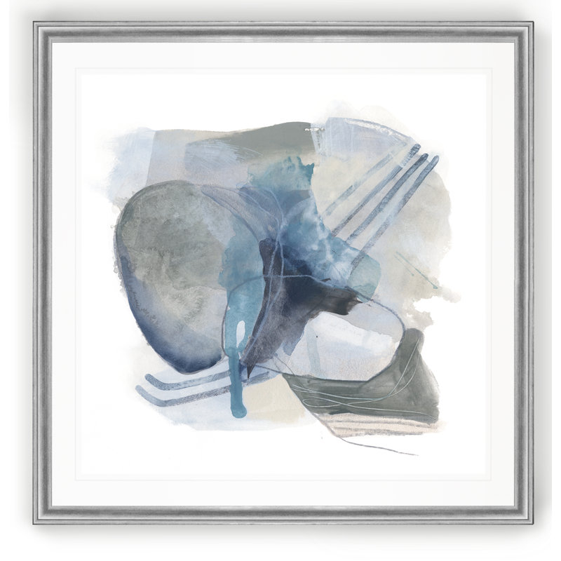«Stone Ellipses II», reproduction d'art sur toile, Cadre argenté, H 26,5 po x l 26,5 po x P 1,5 po