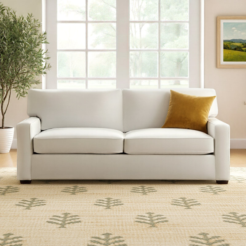Taylor Upholstered 88'' Sofa, Bayou Off White Canvas