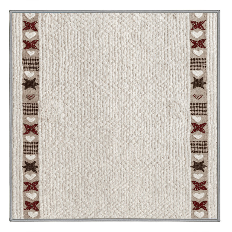  Tapis blanc lavable Farmhouse Farm, Carré 4 pi