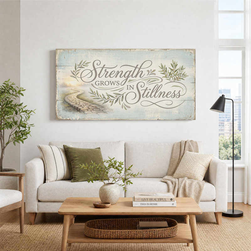 «Force grows in immobilité», art mural sur toile, 58“W x 28”H