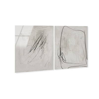 Modernist Set High-Gloss Frameless Acrylic Glass Wall Art Abstract Print by Oliver Gal, Ready to Hang, 16 x 20