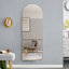Le miroir de pleine longueur à fixation au sol 4ème génération. Miroir mural arqué en alliage d'aluminium, miroir de maquillage de salle de bain, miroir sur pied avec support. Argent 71 po * 31 po AM-SR-946871478