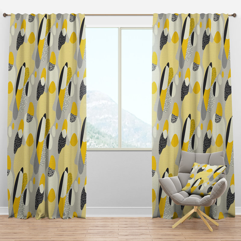 Panneau de rideau simple semi-diaphane avec passe-tringle Design V, l 52 po x L 120 po