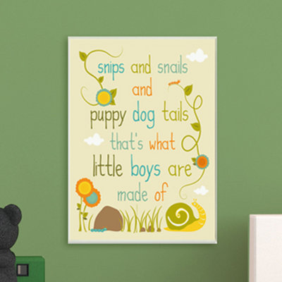 Plaque murale Gupton Snips and Snails and Puppy Dog Tails
