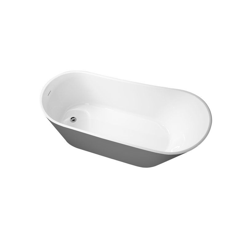 Samari Baignoire autoportante au fini gris mat, Gris mat