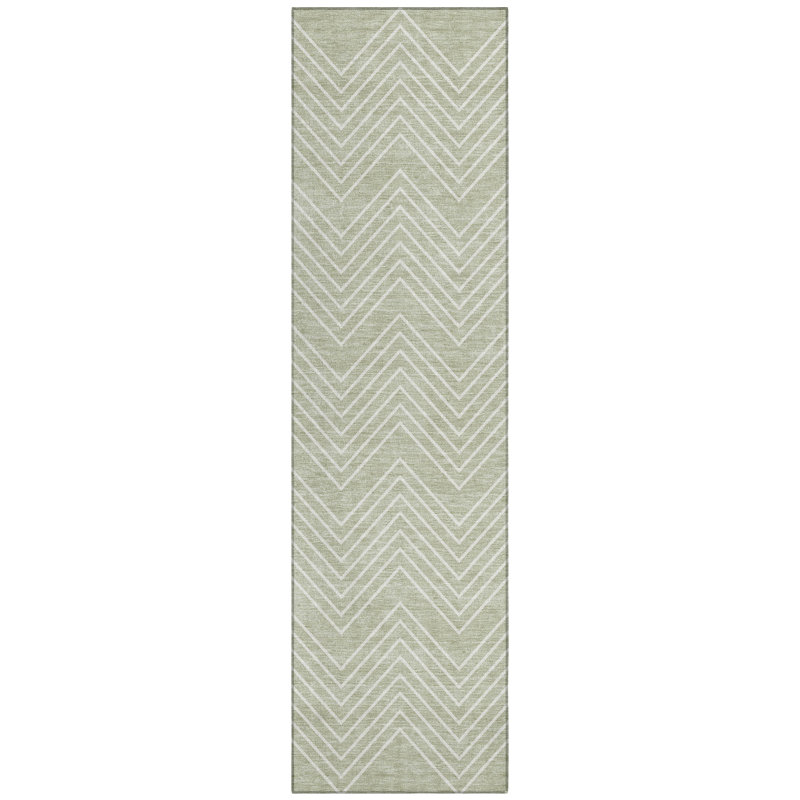 Machine Washable Indoor/Outdoor Kerwin ACN2390 Geometric Rug, Runner 2'3" x 7'6"