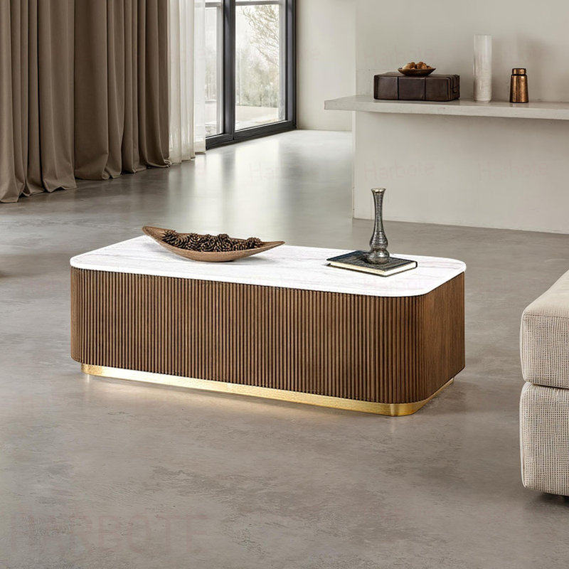 Table de salon rectangulaire brune 1pc