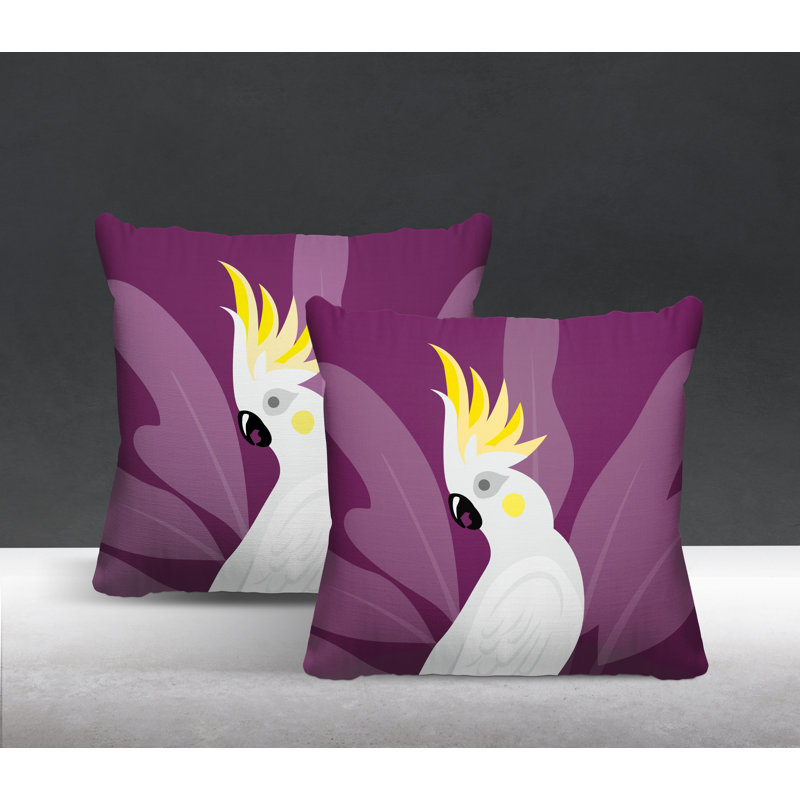 Coussin intérieur / extérieur Catoo Bird, L 17 po x H 17 po, Mauve