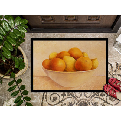 Tapis d’extérieur antidérapant bol oranges et citrons