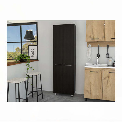 Nalani Rectangle Pantry Cabinet Black Wengue