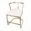 Fauteuil d'appoint, structure en fer doré chaud, assise compacte de 27 pouces pour le bureau de salle à manger de la chambre à coucher