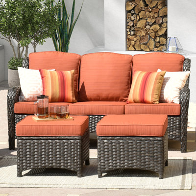 Peridot 72.83'' Wide Straight Patio Sofa with Cushions