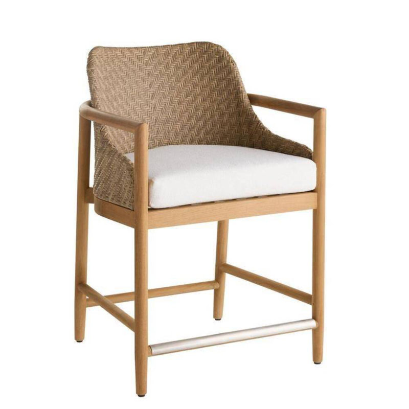 Chilton Outdoor Teak Bar Stool, 25.5