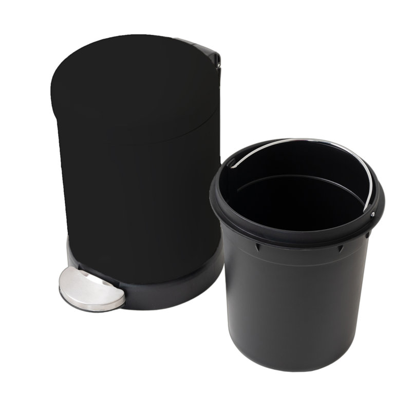 Gossett Steel Step On Waste Bin - 3L, Black