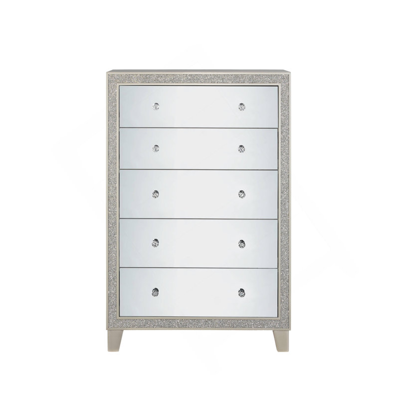 Commode à finition miroir et champagne Sliverfluff
