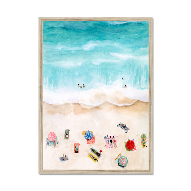 Beach Week I by Grace Popp - Painting, 80cm H x 55cm W, Natural Wood Framed Paper Print