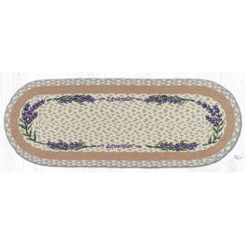 Chemin de table ovale en jute tressé à la main 36 po Earth Rugs Lavender, Lavender