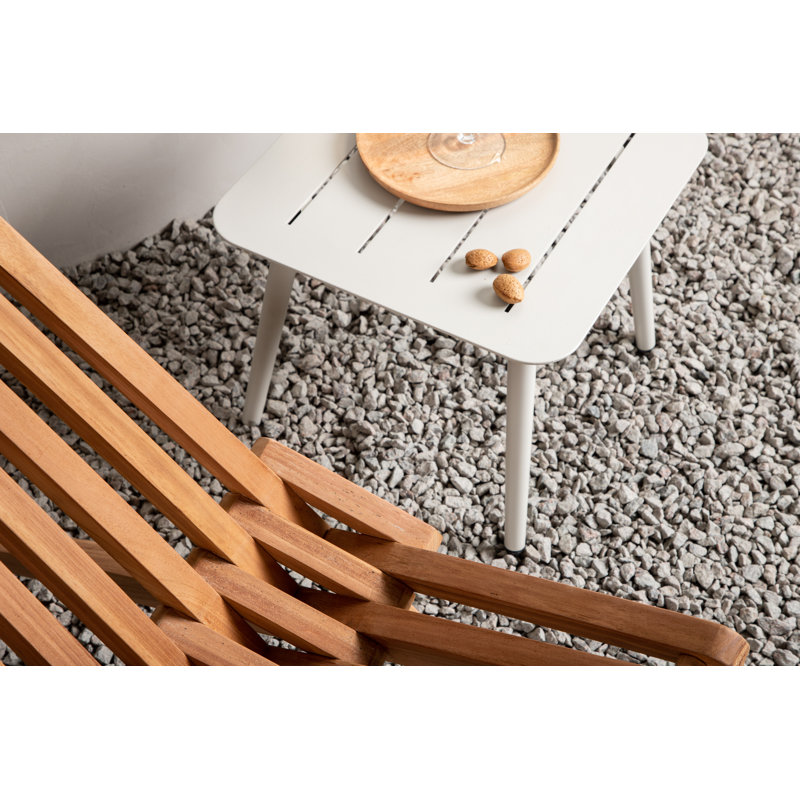 Titus Stacking Patio Dining Side Chair with Cushion, Golden