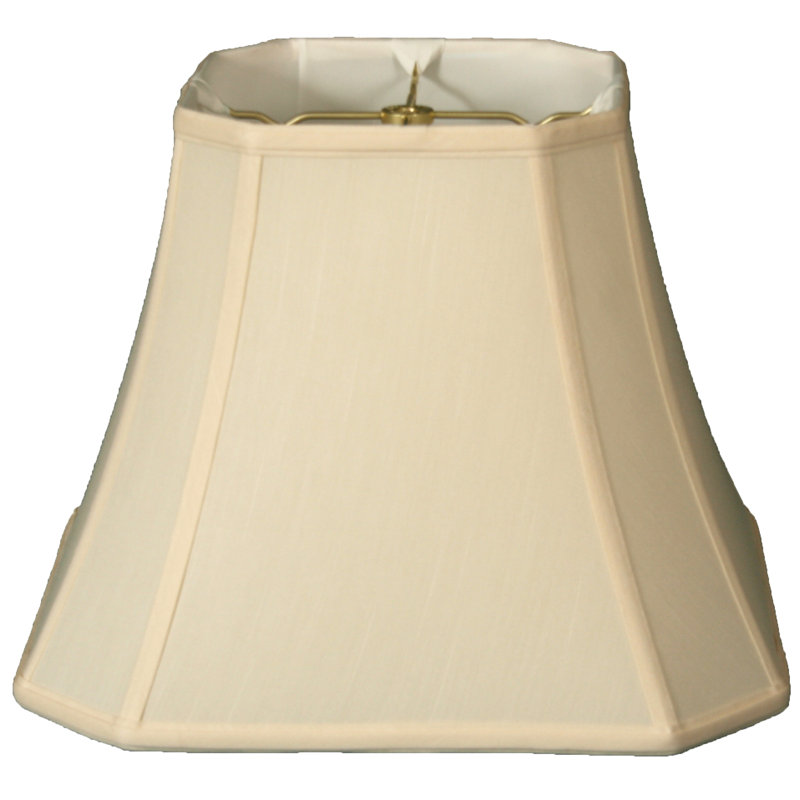 Abat-jour cloche en soie / shantung (araignée), Coquille d'œuf / Blanc cassé, H 10,25 po x l 12 po x P 12 po