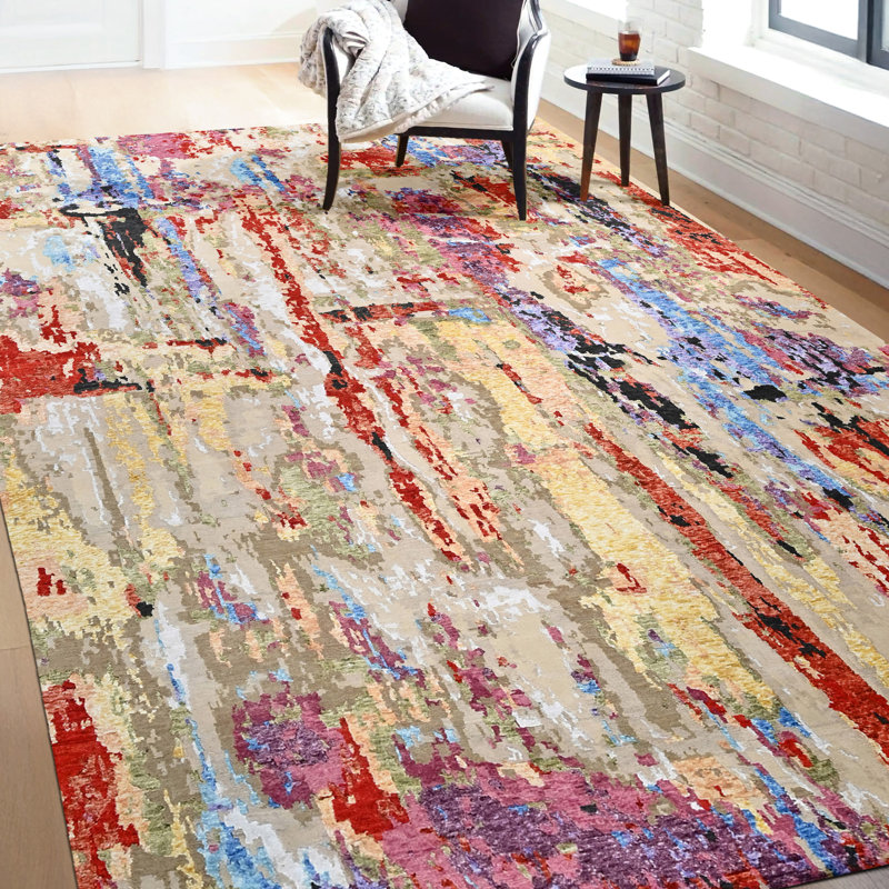 Hand Knotted Indoor Rug, Rectangle 5' x 8'