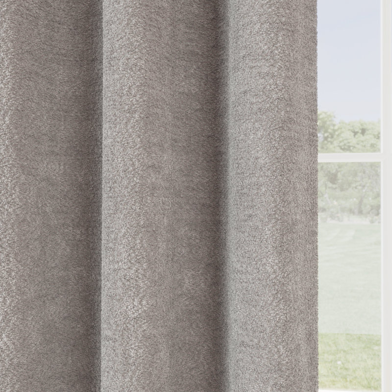 Revia Room Darkening Curtain, Silver, 168cm Width x 229cm Drop
