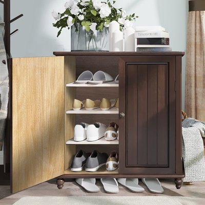 Walnut Solid Wood Shoe Storage Bench