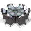 Karcher 6 - Person Patio Dining Set Umbrella Hole Included Round Table with Cushions Included-39926011