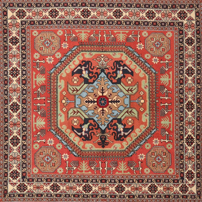 Tapis oriental orange / noir