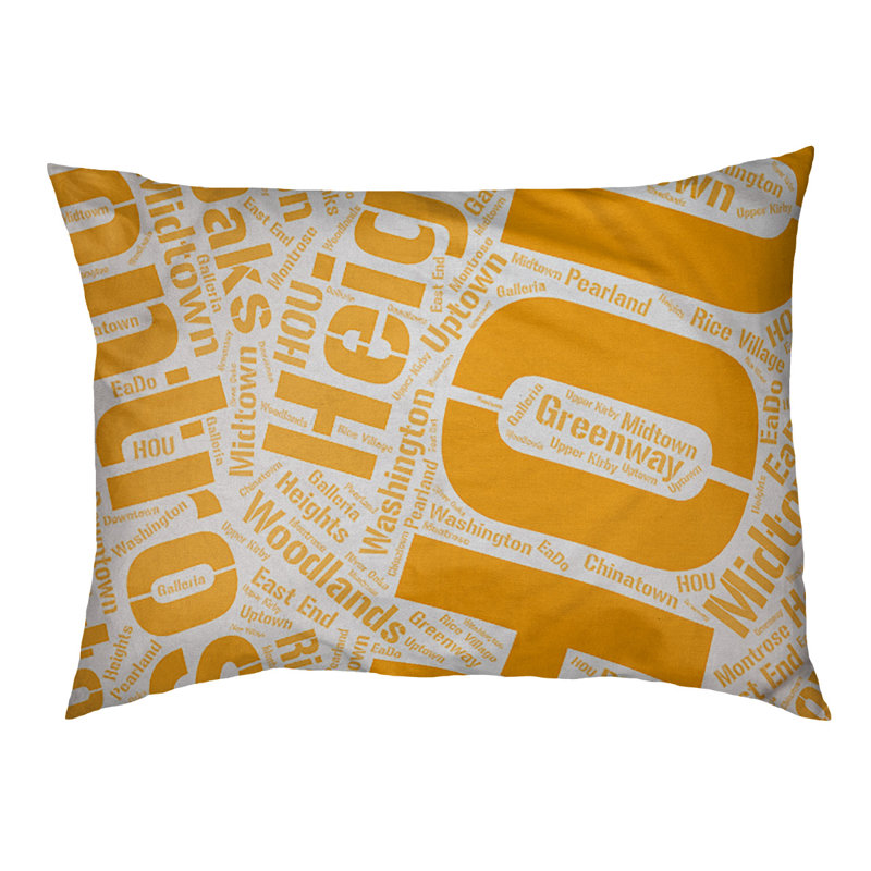 Coussin de chien « districts », Très grand (H 17 po x l 50 po x P 40 po), Orange, Houston
