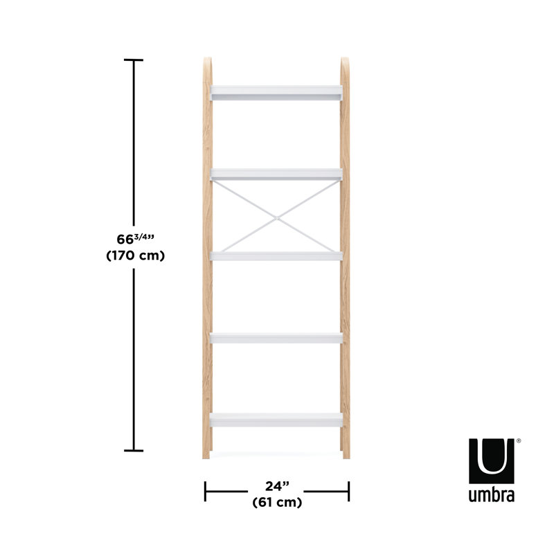 Umbra Bellwood 5-Tiered Freestanding Shelf, White/Natural