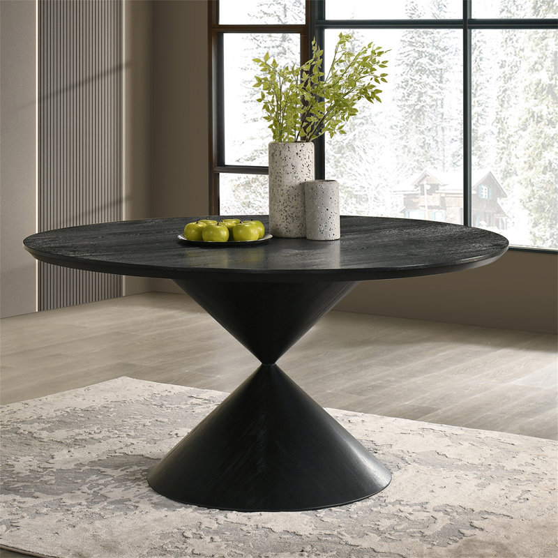 Round Dining Table With Hourglass Shaped Base
