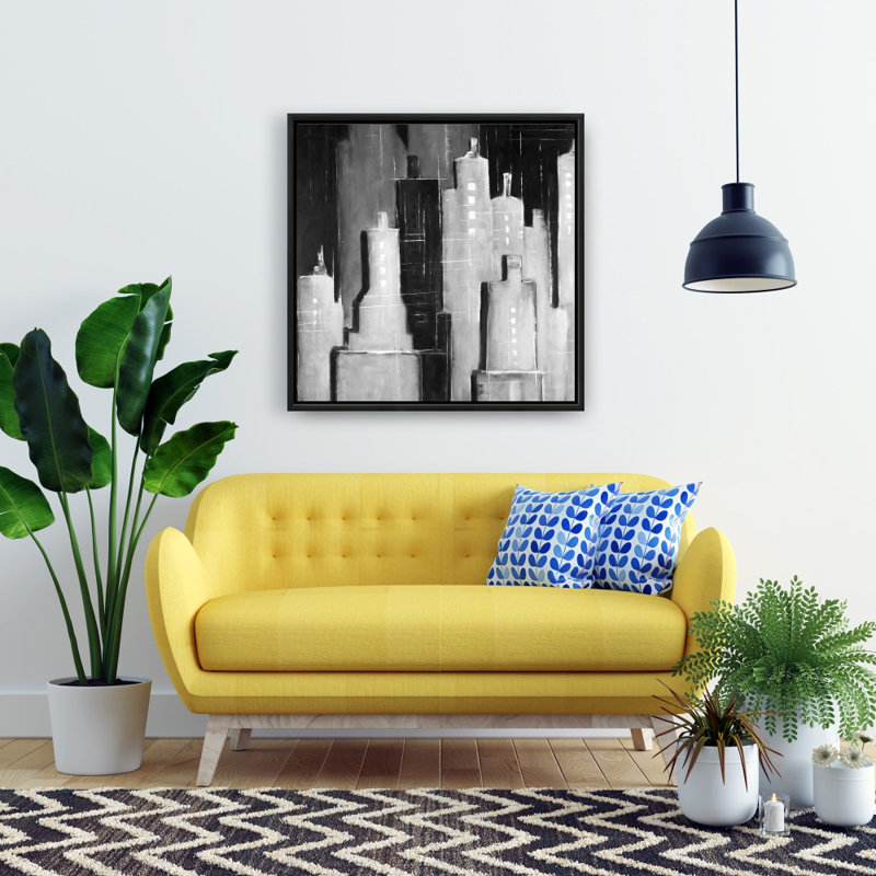 "Paysage urbain noir et blanc abstrait"