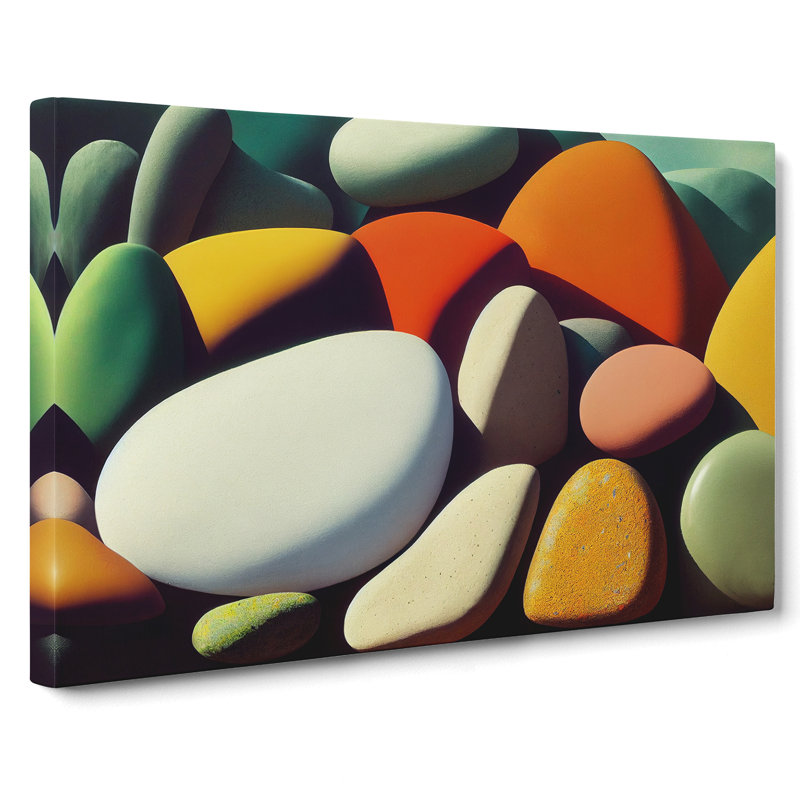 Desirable River Pebbles - Wrapped Canvas Print, 50cm H x 76cm W x 3cm D