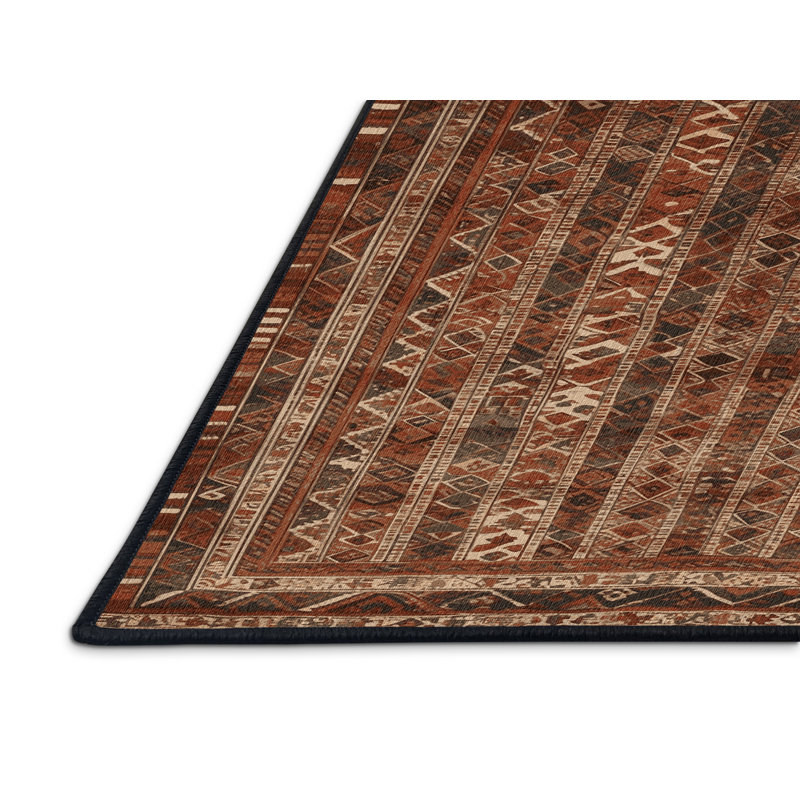 Machine Washable Persian Brown Area Rug, Rectangle 3' x 5'